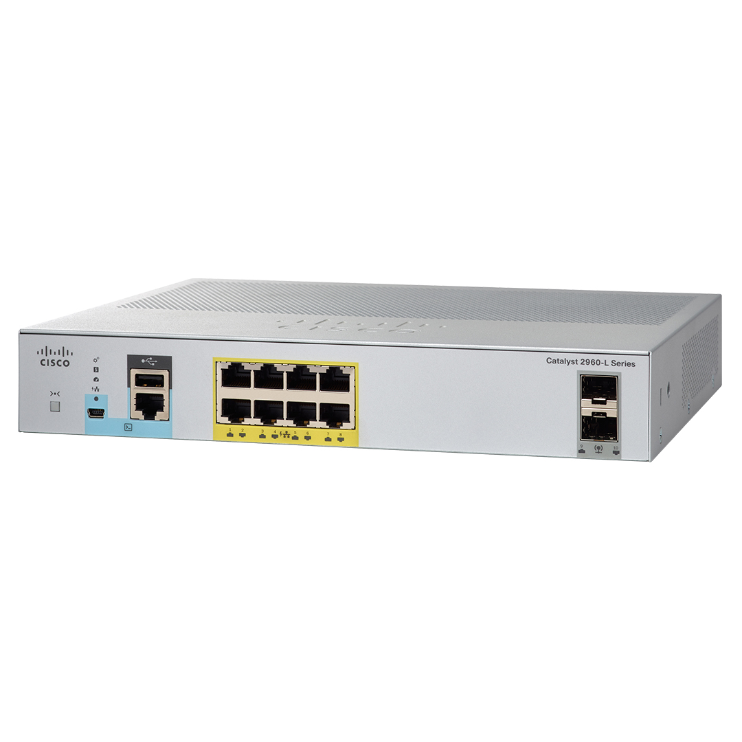 Cisco Catalyst 2960L 8 Port GigE with PoE 2x1G SFP LAN Lite Switch